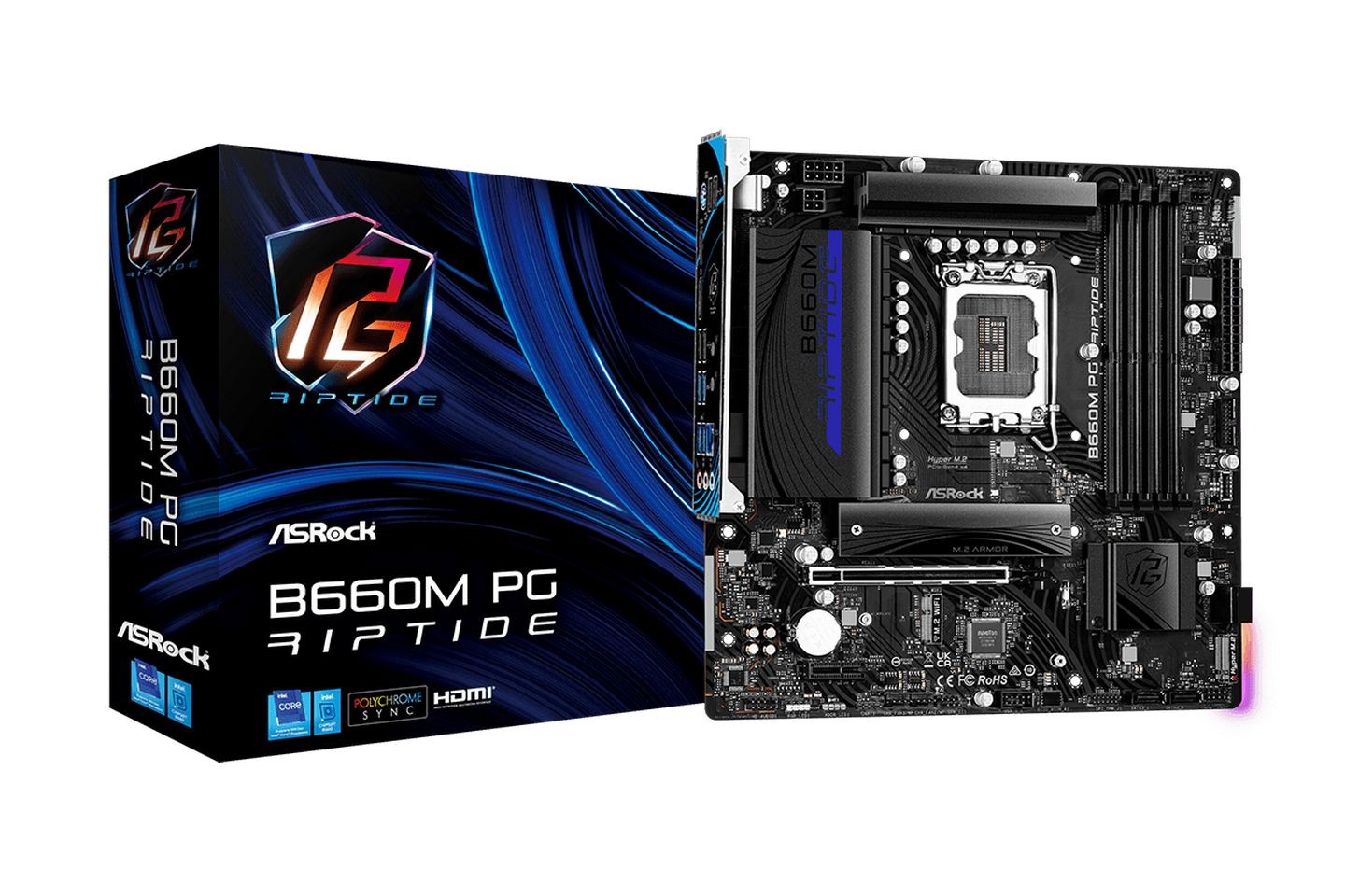 Mainboard ASROCK B660M PG Riptide (Intel B660, Socket 1700, M-ATX, 4 khe RAM DDR4)