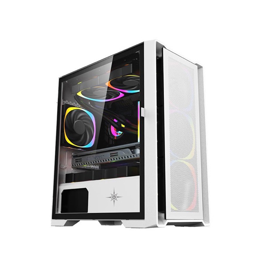 Vỏ case KENOO ESPORT M500 - 3F - MàuTrắng MATX (3 Fan RGB)