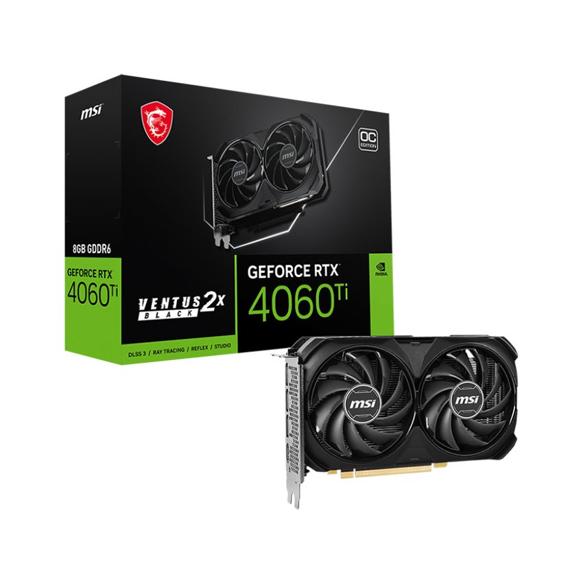 CARD MÀN HÌNH MSI RTX 4060 TI VENTUS 2X BLACK 8G OC