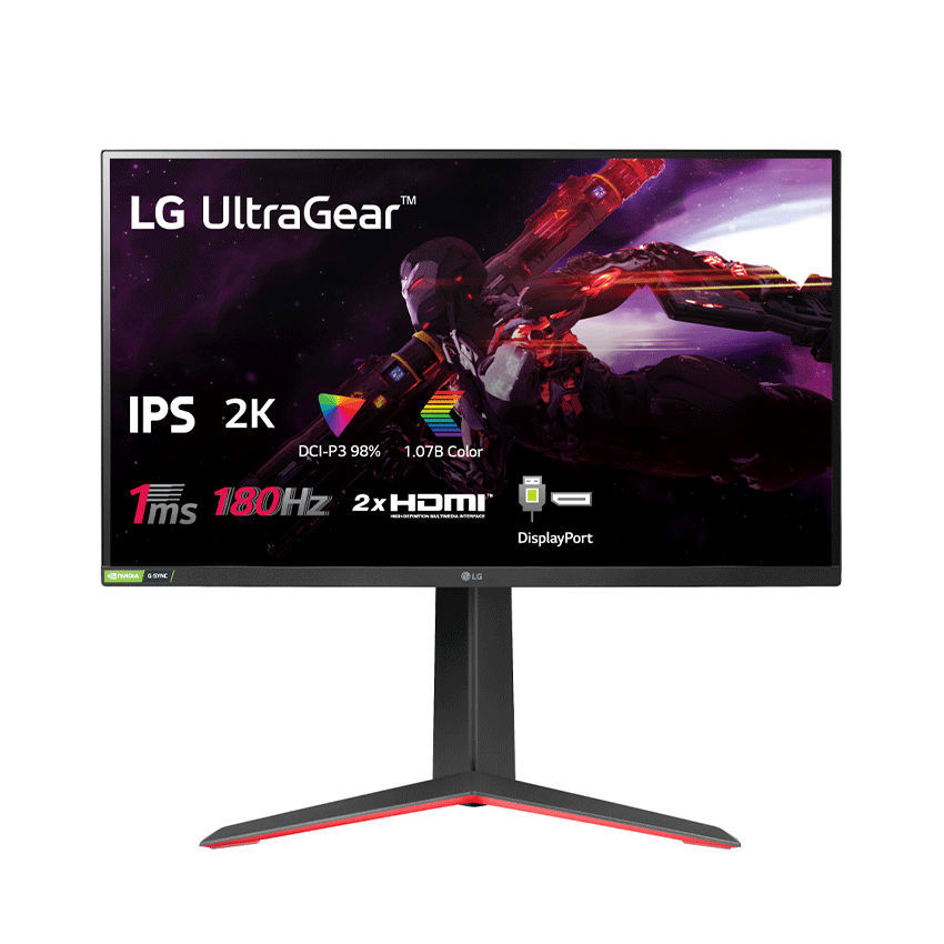 Màn hình máy tính LG UltraGear™ 27'' Nano IPS 2K 165Hz 1ms (GtG) NVIDIA® G-SYNC® Compatible DisplayHDR™ 400  27GP850-B