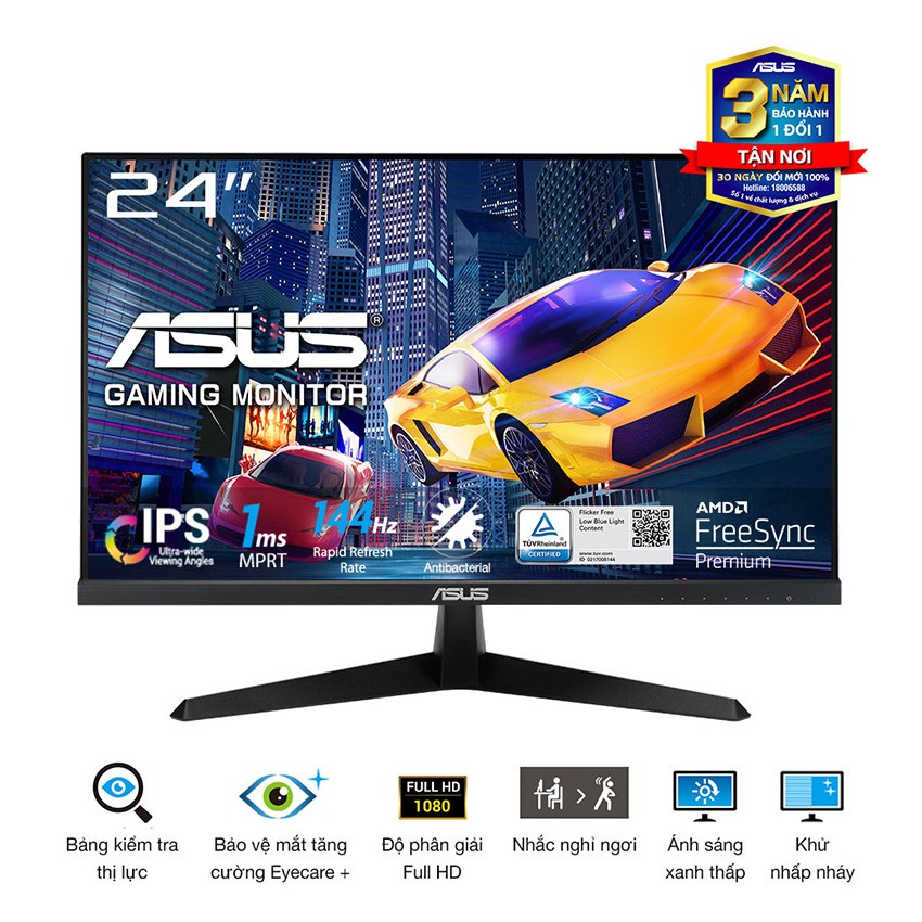 MÀN HÌNH GAMING ASUS VY249HGE (23.8 INCH/FHD/IPS/144HZ/1MS)