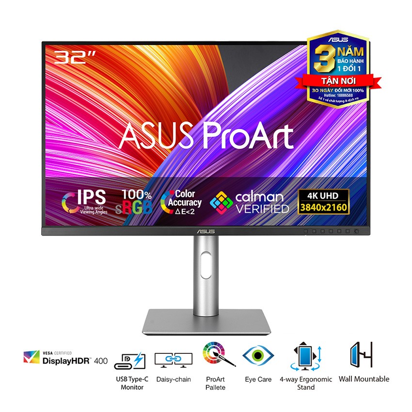 MÀN HÌNH ASUS PROART PA329CRV (32 INCH/UHD/IPS/60HZ/5MS/USB-C)