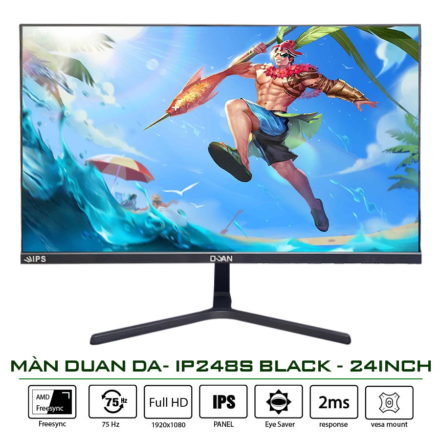 MÀN HÌNH DUAN DA- IP248S BLACK ( 24 ICNH /IPS/75HZ/1920x1080/2MS/250NITS)