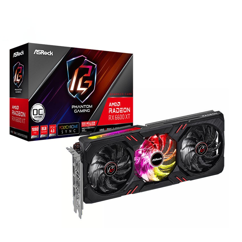 VGA ASROCK Radeon RX 6600 XT Phantom Gaming D 8GB OC (RX6600XT PGD 8GO) 2nd 8/2024